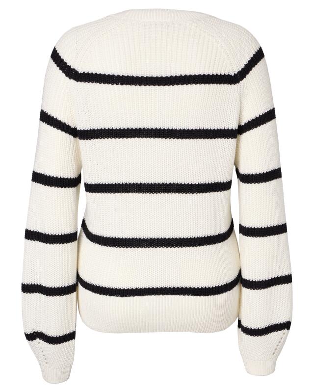 Pull en maille rayé femme, blanc/noir (KiK Strickpullover mit Streifen (weiß/schwarz)) — KiK, produit allemand authentique au Maroc