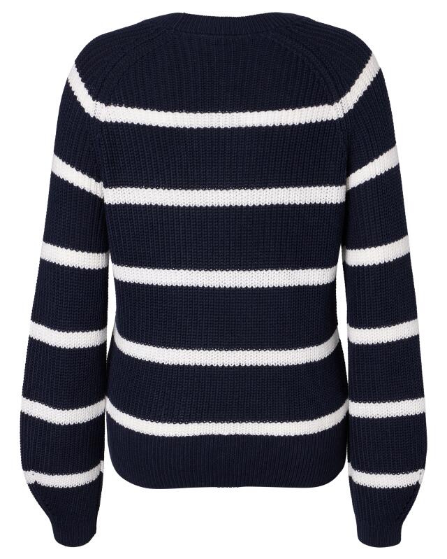Pull en maille rayé femme, bleu/blanc rayé (KiK Strickpullover mit Streifen (blau/weiß gestreift)) — KiK, produit allemand authentique au Maroc