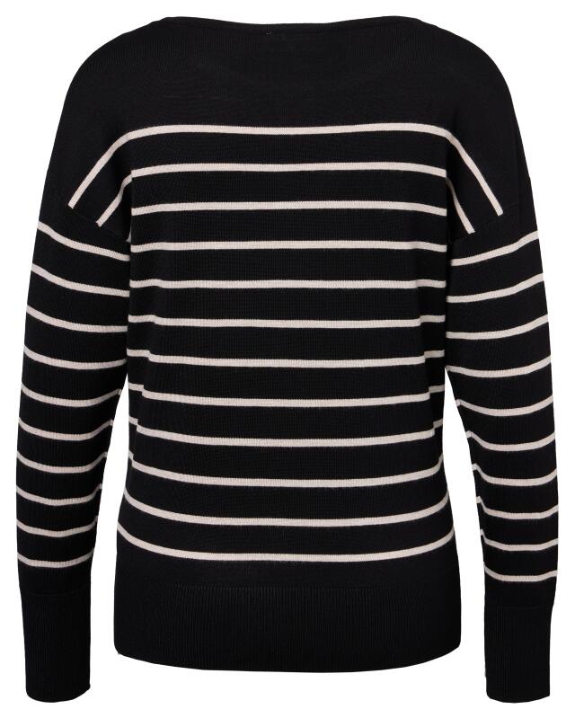 كنزة تريكو بأساور عريضة للنساء، أسود/بيج (KiK Strickpullover mit breiten Bündchen (schwarz/beige)) — KiK, منتج ألماني أصلي في المغرب