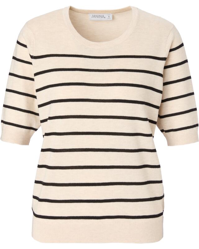 كنزة بأكمام نصفية للنساء، أسود/بيج (KiK Pullover Halbarm (schwarz/beige)) — KiK, منتج ألماني أصلي في المغرب