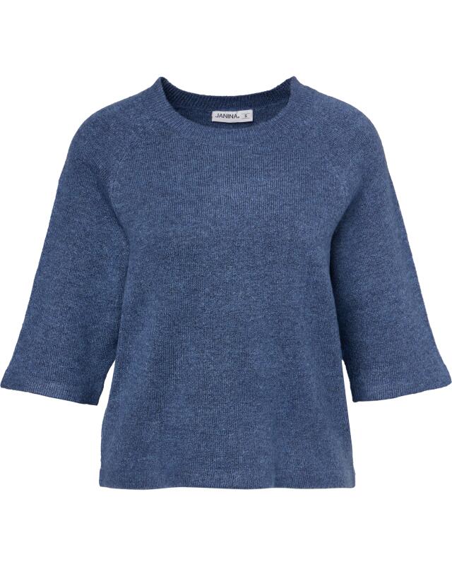 Half-sleeve knitted jumper for women, denim blue (KiK Halbarm-Strickpullover (jeansblau)) — KiK, authentic German product in Morocco