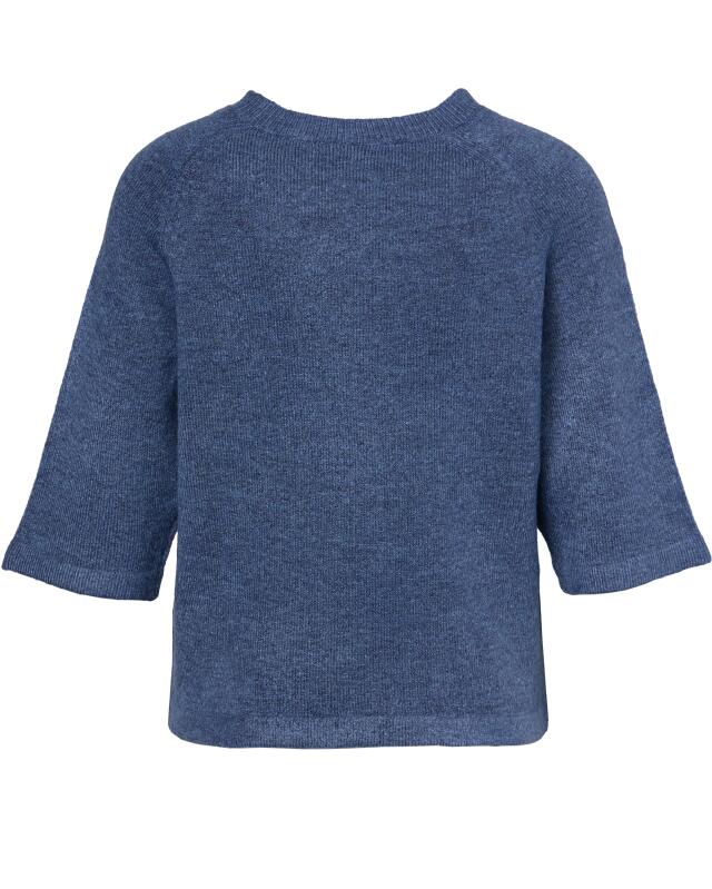Half-sleeve knitted jumper for women, denim blue (KiK Halbarm-Strickpullover (jeansblau)) — KiK, authentic German product in Morocco