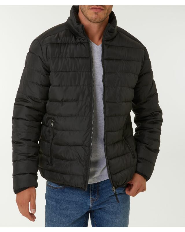 Doudoune légère matelassée homme, noir (KiK Wattierte Steppjacke (schwarz)) — KiK, produit allemand authentique au Maroc