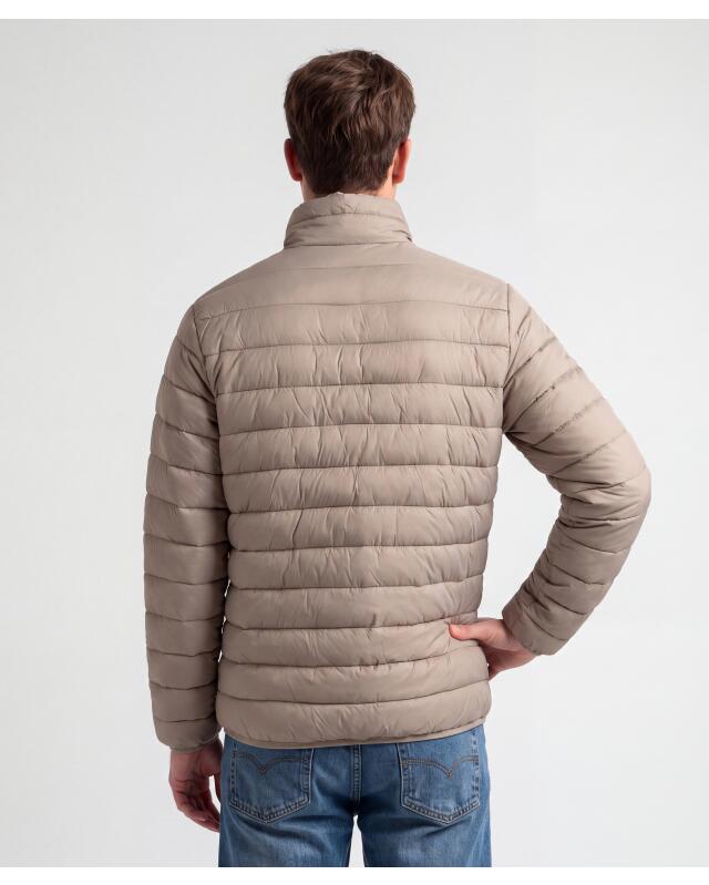Padded quilted jacket for men, taupe (KiK Wattierte Steppjacke (taupe)) — KiK, authentic German product in Morocco