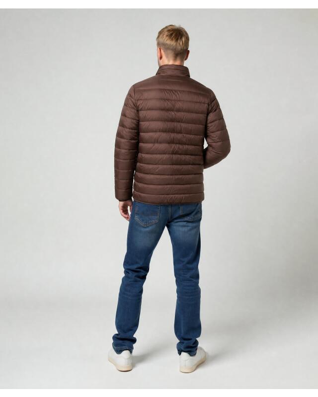 Padded quilted jacket for men, dark brown (KiK Wattierte Steppjacke (dunkelbraun)) — KiK, authentic German product in Morocco
