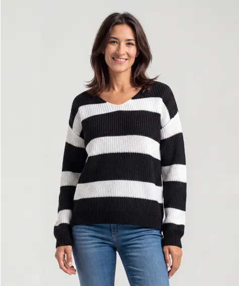 Gestreifter Strickpullover