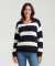 Gestreifter Strickpullover schwarz/weiß
