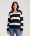 Gestreifter Strickpullover schwarz/weiß