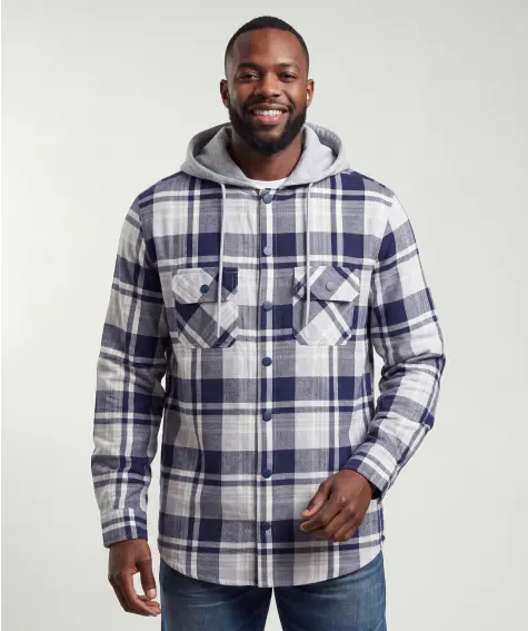 Flanellhemd mit Sweatkapuze