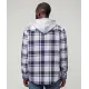 Camisa de franela con capucha de sudadera