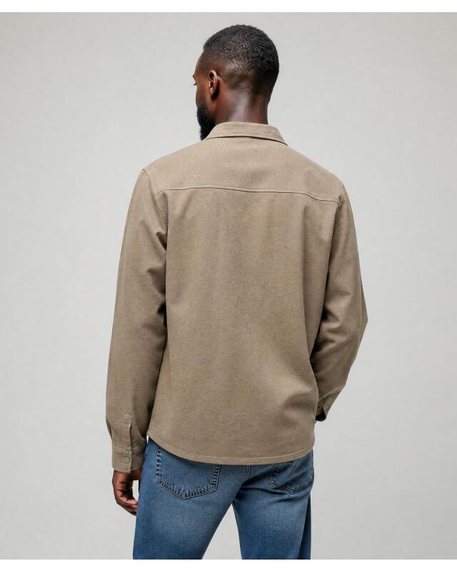Sweat shirt with chest pockets for men, khaki (KiK Sweathemd mit Brusttaschen (Khaki)) — KiK, authentic German product in Morocco
