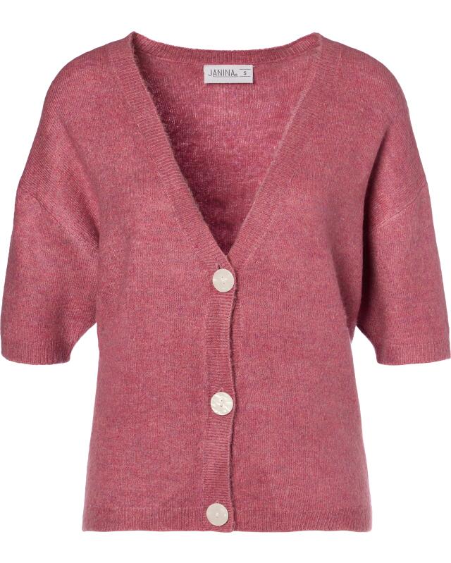 Gilet à manches courtes femme, rose foncé (KiK Strickjacke mit kurzen Ärmeln (dunkelrosa)) — KiK, produit allemand authentique au Maroc