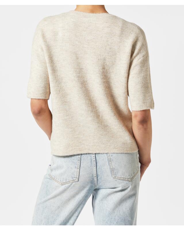 كارديجان بأكمام قصيرة للنساء، بيج مبرقش (KiK Strickjacke mit kurzen Ärmeln (Beige melange)) — KiK, منتج ألماني أصلي في المغرب