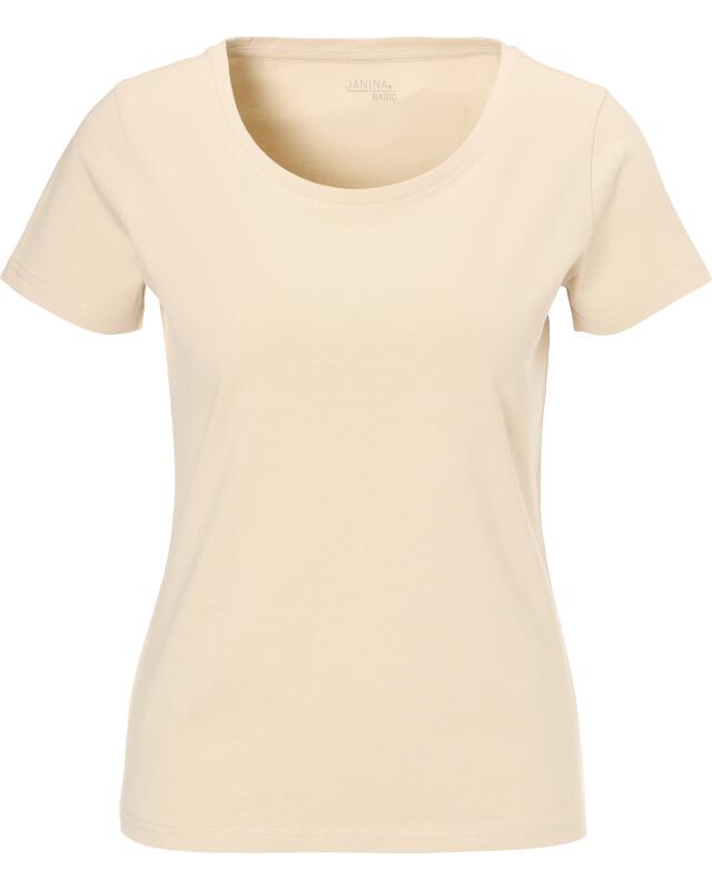 Basic T-shirt for women, cream (KiK Basic T-Shirt (creme)) — KiK, authentic German product in Morocco