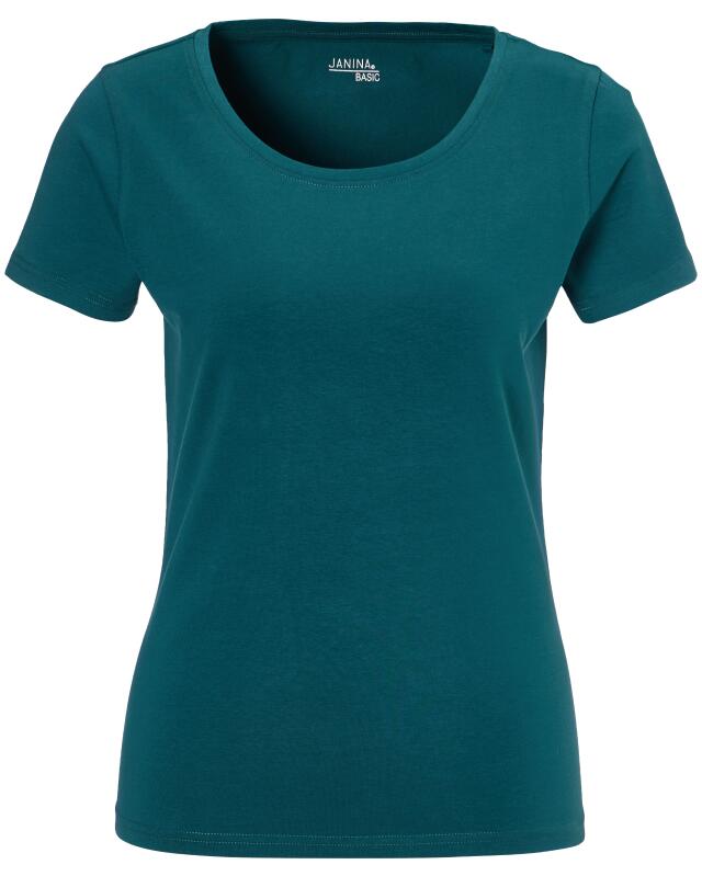 T-shirt basique femme, bleu pétrole (KiK Basic T-Shirt (petrol)) — KiK, produit allemand authentique au Maroc