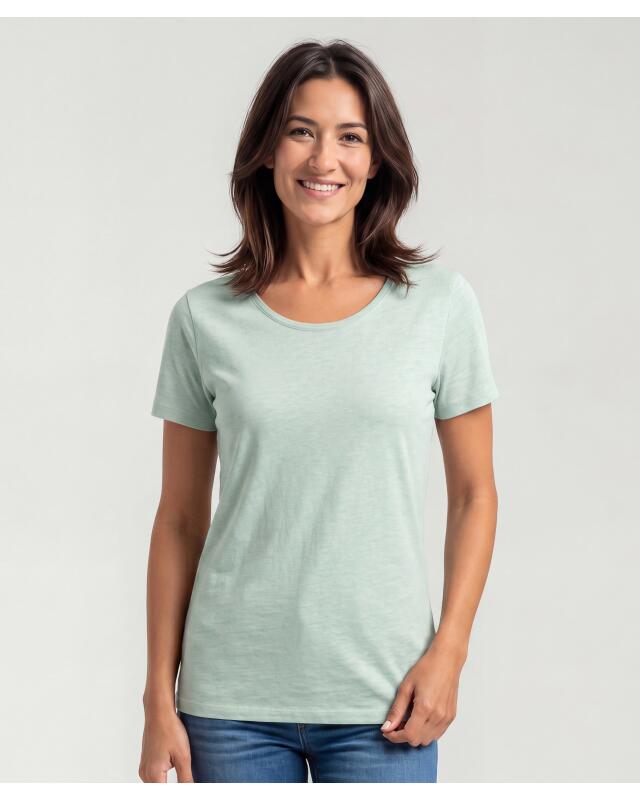 Basic T-shirt for women, aqua (KiK Basic T-Shirt (aqua)) — KiK, authentic German product in Morocco