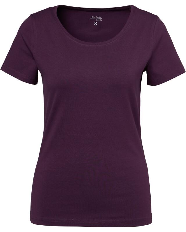 T-shirt basique femme, violet foncé (KiK Basic T-Shirt (dunkellila)) — KiK, produit allemand authentique au Maroc