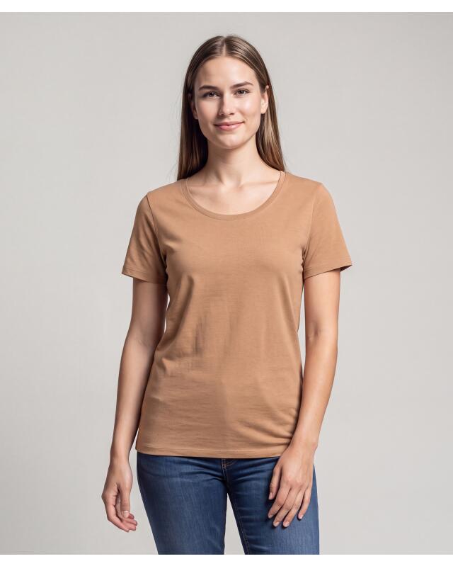 T-shirt basique femme, marron (KiK Basic T-Shirt (braun)) — KiK, produit allemand authentique au Maroc