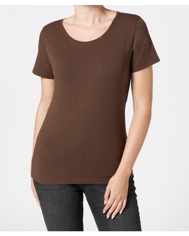 تيشيرت أساسي للنساء، بني غامق (KiK Basic T-Shirt (dunkelbraun)) — KiK, منتج ألماني أصلي في المغرب