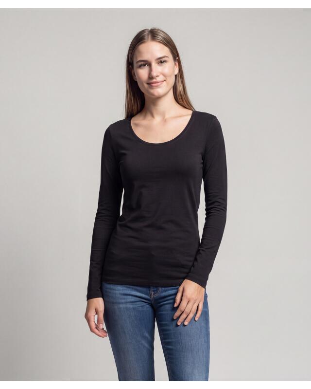 T-shirt manches longues basique femme, noir (KiK Langarmshirt Basic (schwarz)) — KiK, produit allemand authentique au Maroc