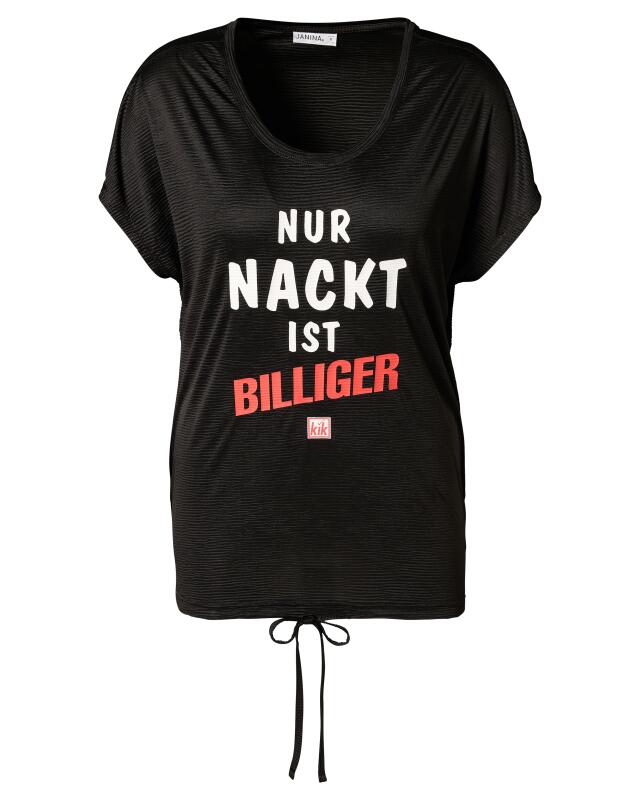 T-shirt de fête à inscription femme, noir (KiK Party T-Shirt mit Schriftzug (schwarz)) — KiK, produit allemand authentique au Maroc