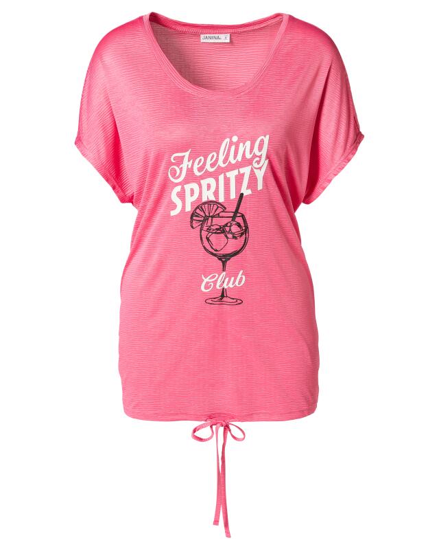 Party T-shirt with slogan for women, hot pink (KiK Party T-Shirt mit Schriftzug (pink)) — KiK, authentic German product in Morocco