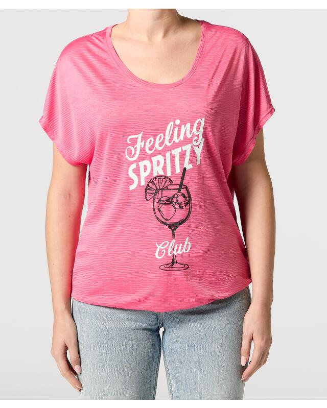 Party T-shirt with slogan for women, hot pink (KiK Party T-Shirt mit Schriftzug (pink)) — KiK, authentic German product in Morocco