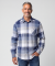 Flanellhemd mit Brusttasche grau/blau