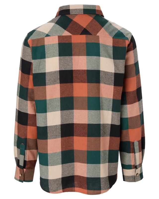 Flannel shirt with chest pocket for men, orange checked (KiK Flanellhemd mit Brusttasche (orange kariert)) — KiK, authentic German product in Morocco