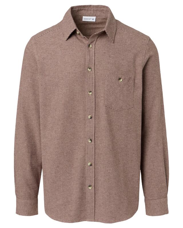 Flannel shirt with chest pocket for men, brown marl (KiK Flanellhemd mit Brusttasche (braun melange)) — KiK, authentic German product in Morocco