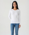 Weißes Basic Langarmshirt weiß