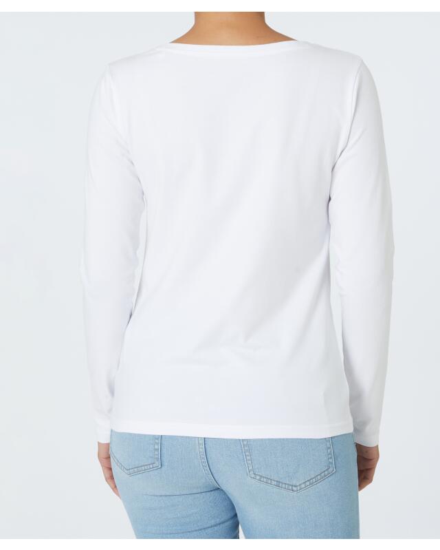تيشيرت بأكمام طويلة أساسي للنساء، أبيض (KiK Weißes Basic Langarmshirt (weiß)) — KiK, منتج ألماني أصلي في المغرب