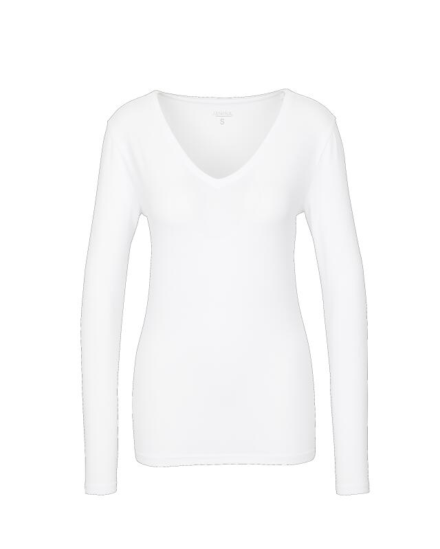 T-shirt manches longues femme, blanc (KiK Weißes Langarmshirt (weiß)) — KiK, produit allemand authentique au Maroc
