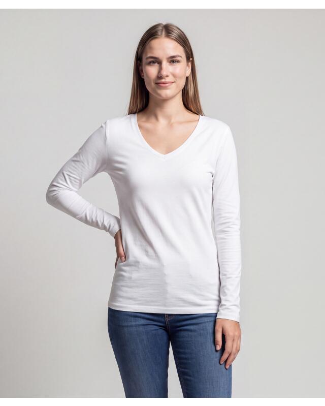 T-shirt manches longues femme, blanc (KiK Weißes Langarmshirt (weiß)) — KiK, produit allemand authentique au Maroc