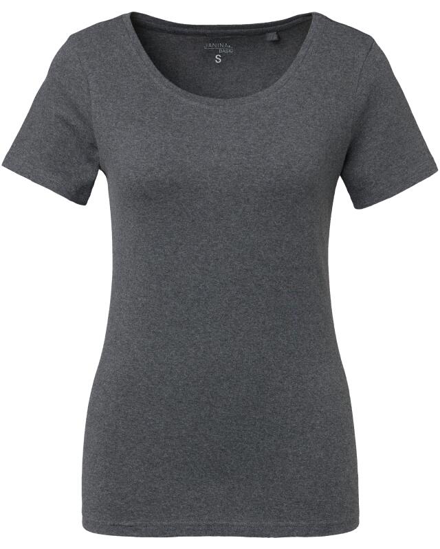 Stretch T-shirt for women, anthracite marl (KiK T-Shirt mit Stretch (anthrazit melange)) — KiK, authentic German product in Morocco