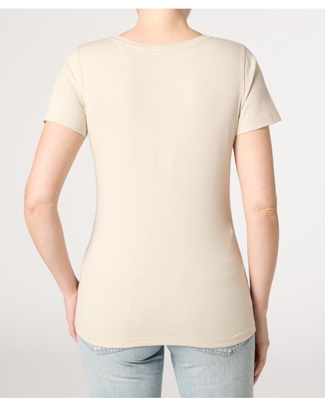 تيشيرت ستريتش أساسي للنساء، كريمي (KiK Basic Stretch-Shirt (creme)) — KiK, منتج ألماني أصلي في المغرب
