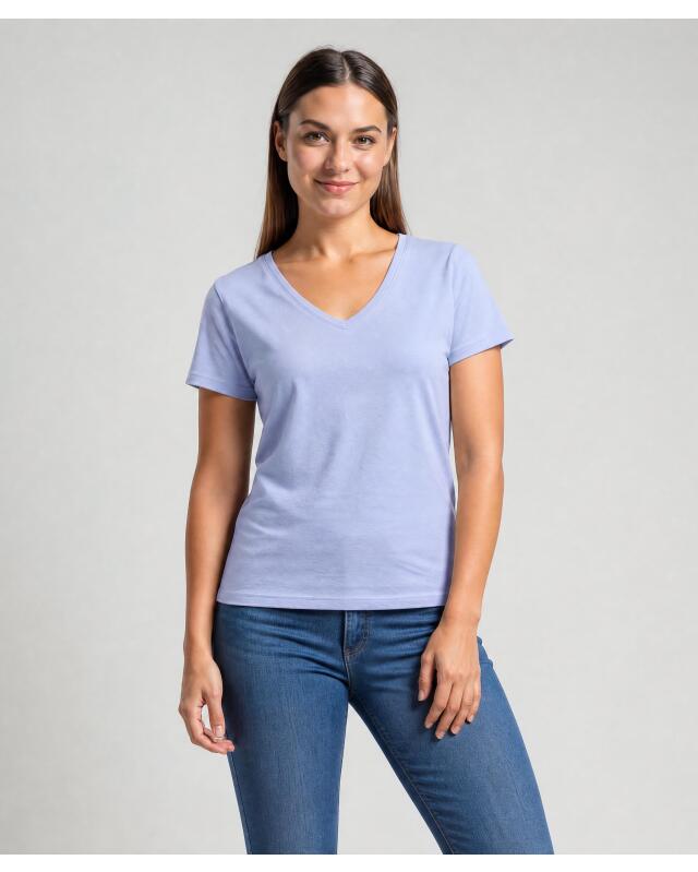 Basic stretch top for women, light blue (KiK Basic Stretch-Shirt (hellblau)) — KiK, authentic German product in Morocco