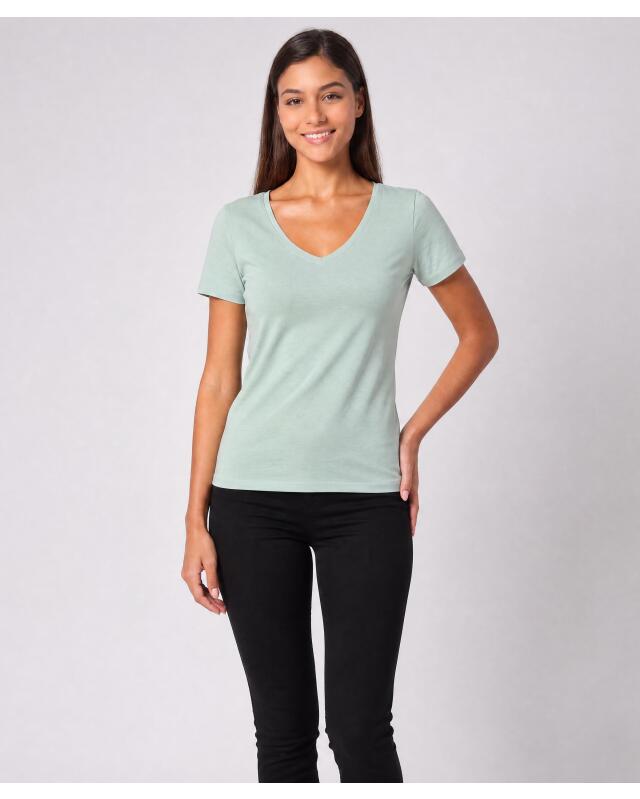 Basic stretch top for women, aqua (KiK Basic Stretch-Shirt (aqua)) — KiK, authentic German product in Morocco