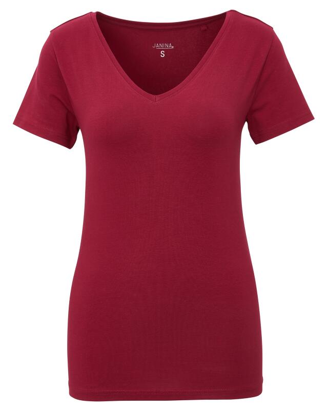 T-shirt stretch basique femme, baie (KiK Basic Stretch-Shirt (beere)) — KiK, produit allemand authentique au Maroc
