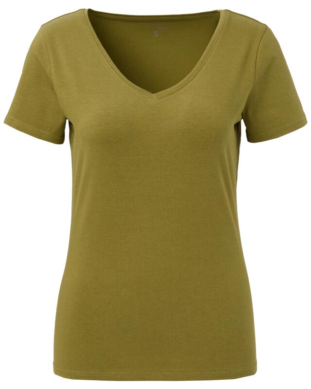 Basic stretch top for women, olive green (KiK Basic Stretch-Shirt (olivgrün)) — KiK, authentic German product in Morocco