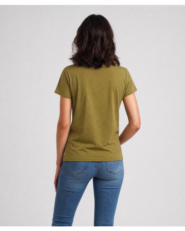 Basic stretch top for women, olive green (KiK Basic Stretch-Shirt (olivgrün)) — KiK, authentic German product in Morocco