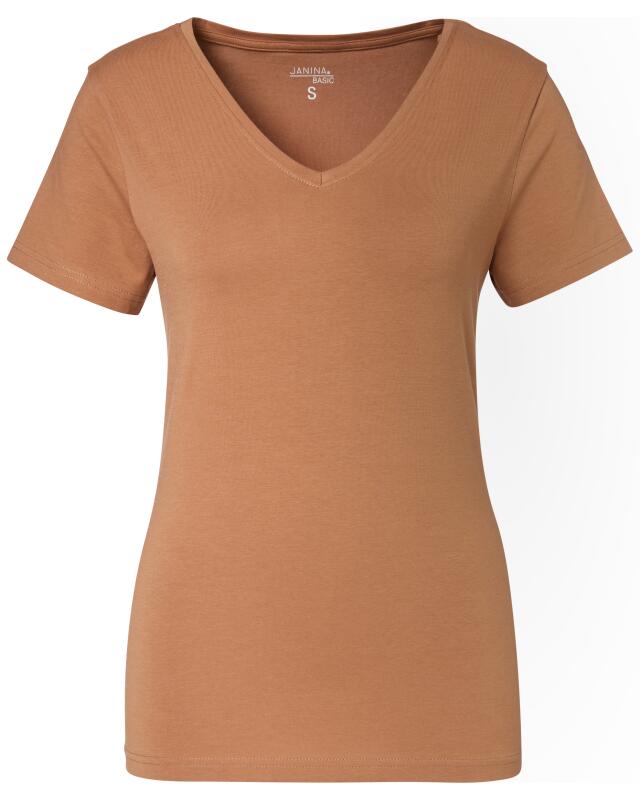 T-shirt stretch basique femme, marron (KiK Basic Stretch-Shirt (braun)) — KiK, produit allemand authentique au Maroc
