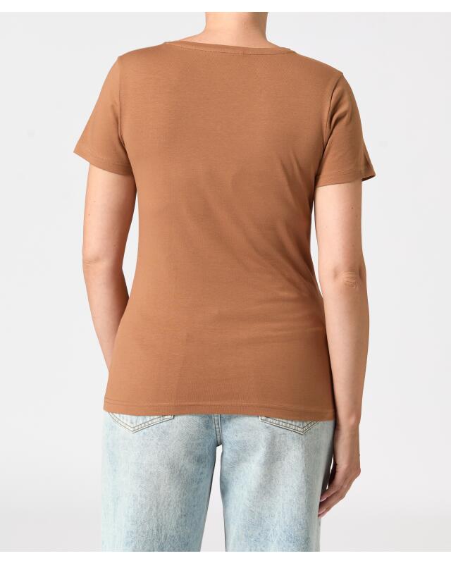 T-shirt stretch basique femme, marron (KiK Basic Stretch-Shirt (braun)) — KiK, produit allemand authentique au Maroc