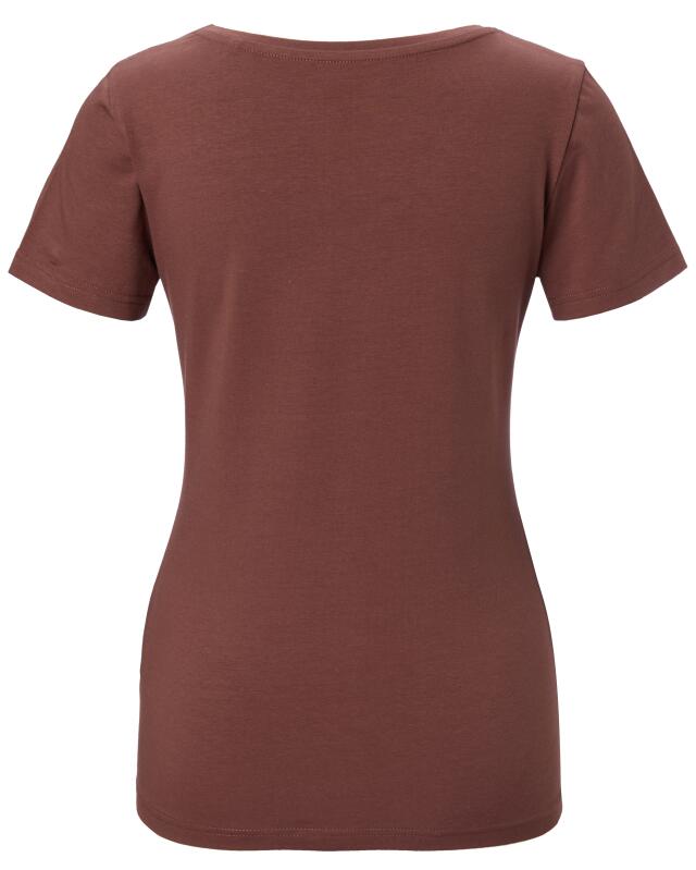 T-shirt stretch basique femme, marron foncé (KiK Basic Stretch-Shirt (dunkelbraun)) — KiK, produit allemand authentique au Maroc