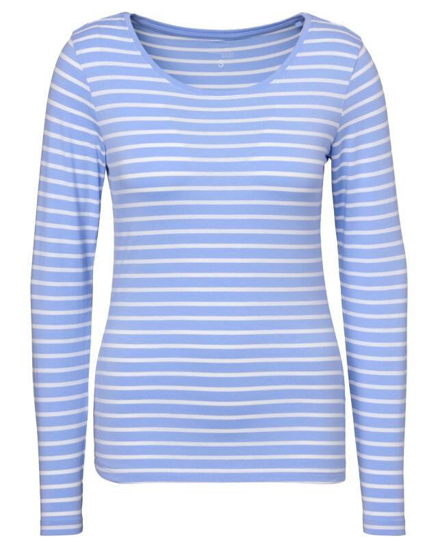 T-shirt manches longues à rayures femme, bleu clair/blanc (KiK Gestreiftes Langarmshirt (hellblau/weiß)) — KiK, produit allemand authentique au Maroc