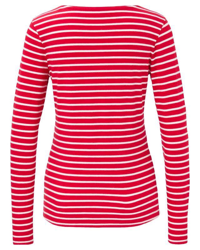 T-shirt manches longues à rayures femme, rouge/blanc (KiK Gestreiftes Langarmshirt (rot/weiß)) — KiK, produit allemand authentique au Maroc