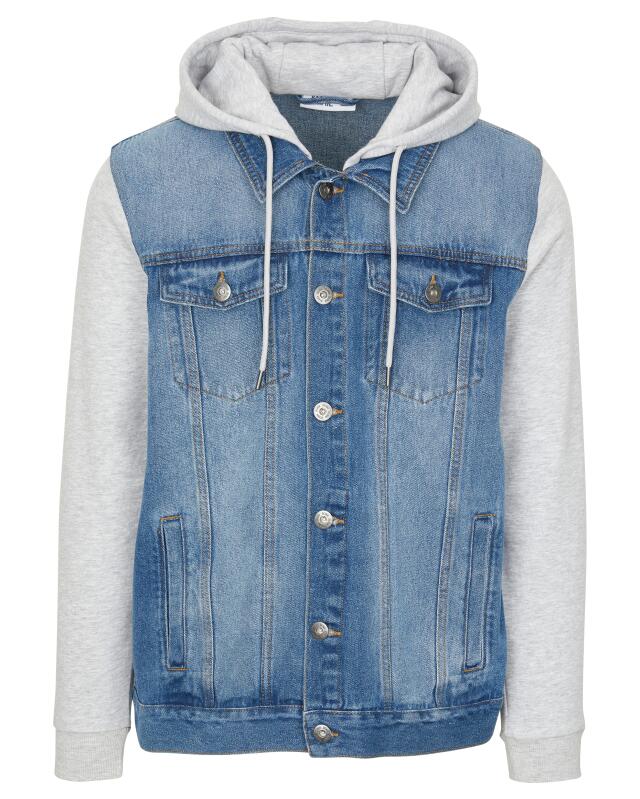 Veste en jean à empiècements sweat homme, bleu jean (KiK Jeansjacke mit Sweateinsätzen (jeansblau)) — KiK, produit allemand authentique au Maroc