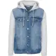 Jeansjacke mit Sweateinsätzen