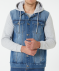 Jeansjacke mit Sweateinsätzen jeansblau