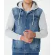 Jeansjacke mit Sweateinsätzen